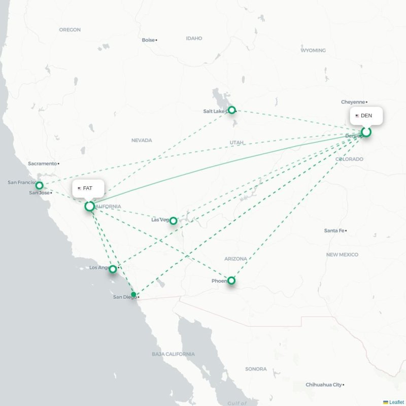 DEN - FAT route map