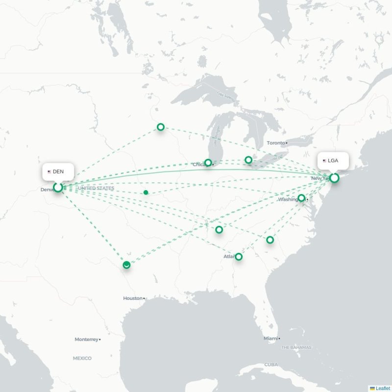 DEN - LGA route map