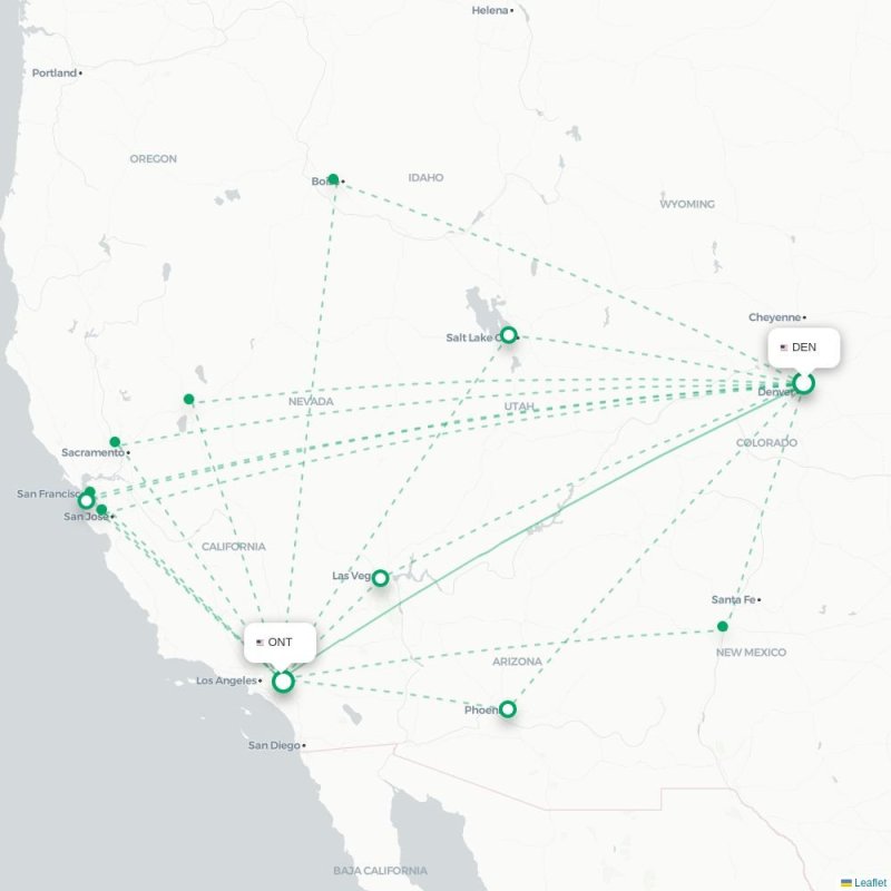 DEN - ONT route map