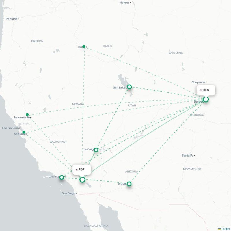 DEN - PSP route map