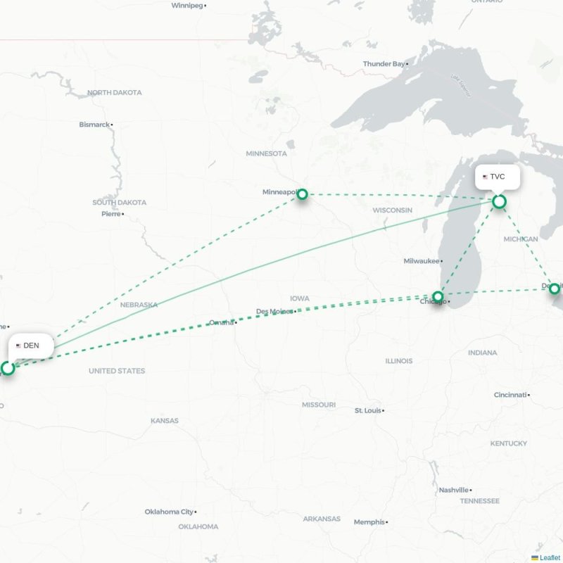 DEN - TVC route map