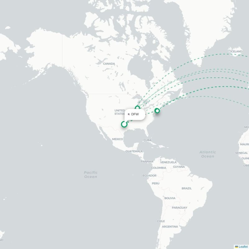 DFW - AMM route map