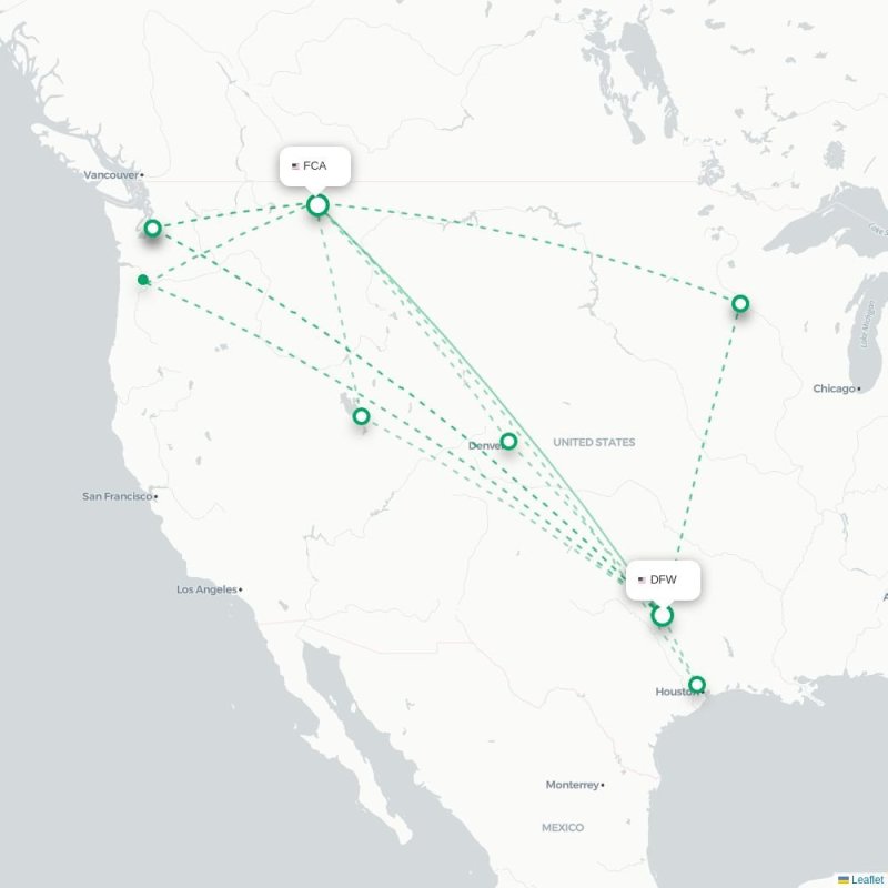 DFW - FCA route map