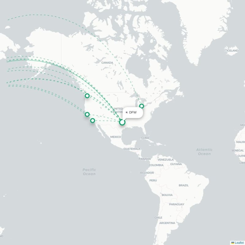 DFW - PVG route map