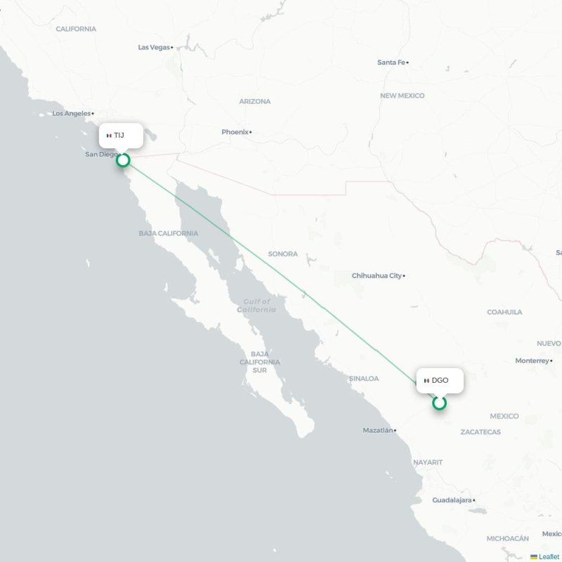 DGO - TIJ route map