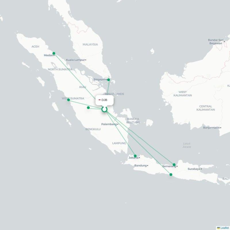 DJB - YIA route map