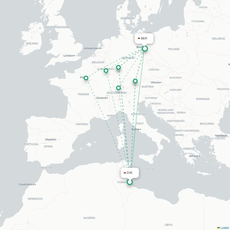 DJE - BER route map