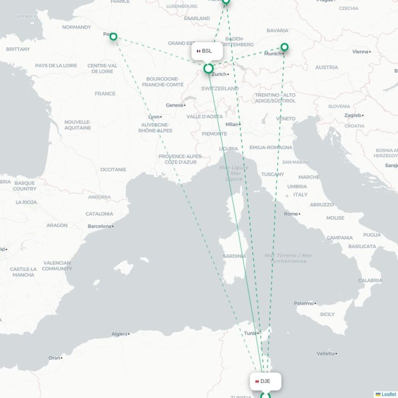 DJE - BSL route map