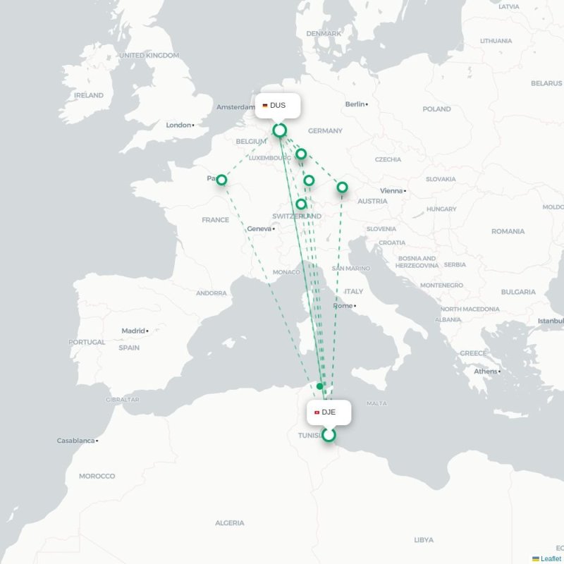 DJE - DUS route map