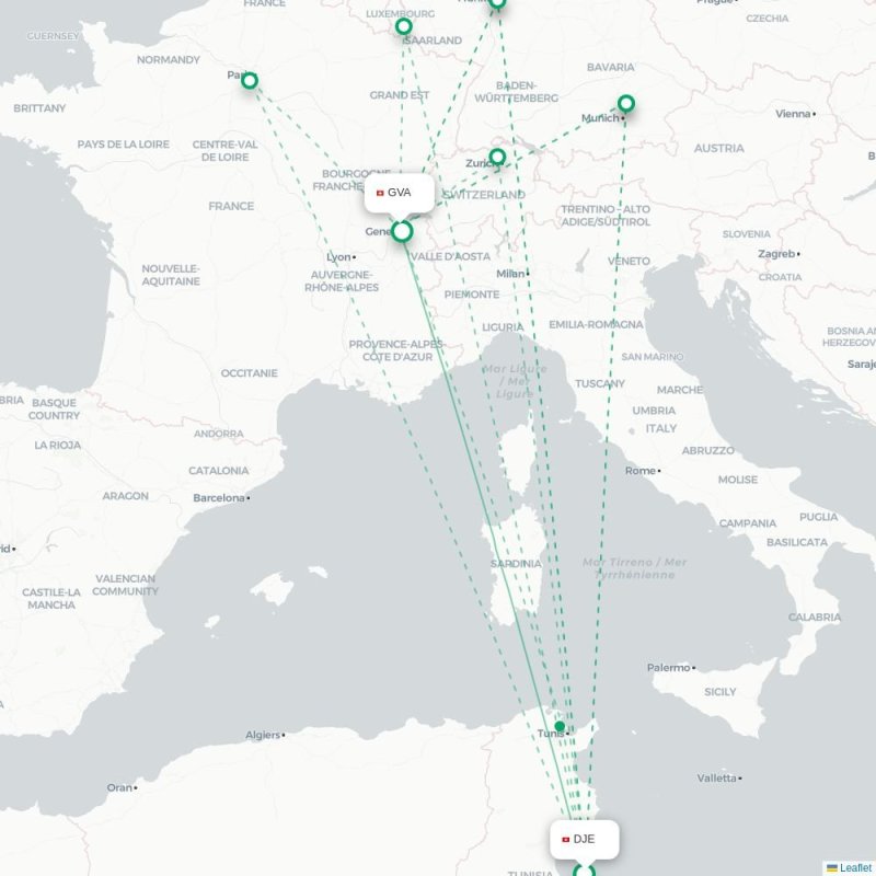 DJE - GVA route map