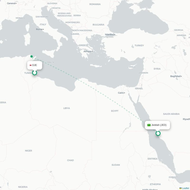 DJE - JED route map