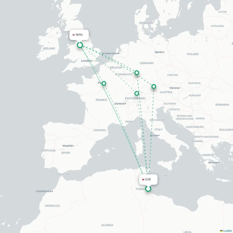 DJE - MAN route map