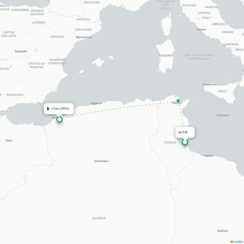 DJE - ORN route map