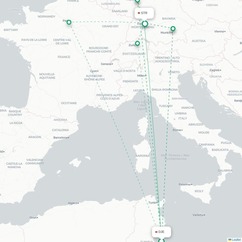 DJE - STR route map