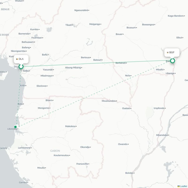 DLA - BGF route map