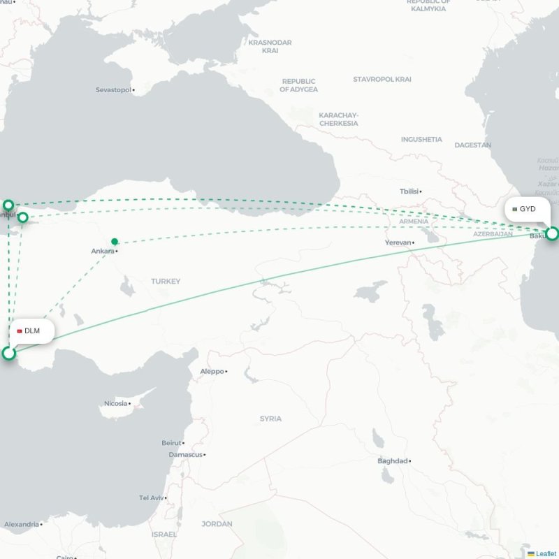 DLM - GYD route map
