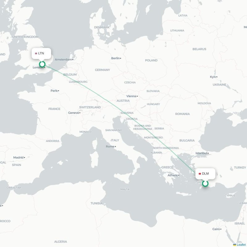 DLM - LTN route map