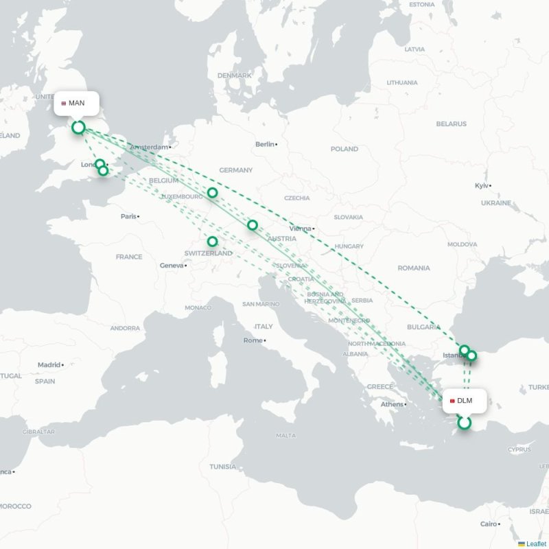 DLM - MAN route map