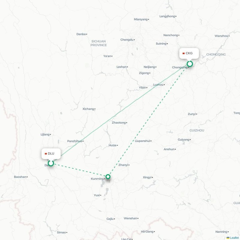 DLU - CKG route map
