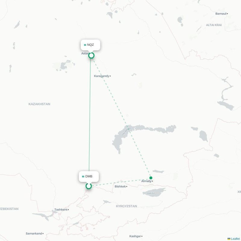 DMB - NQZ route map