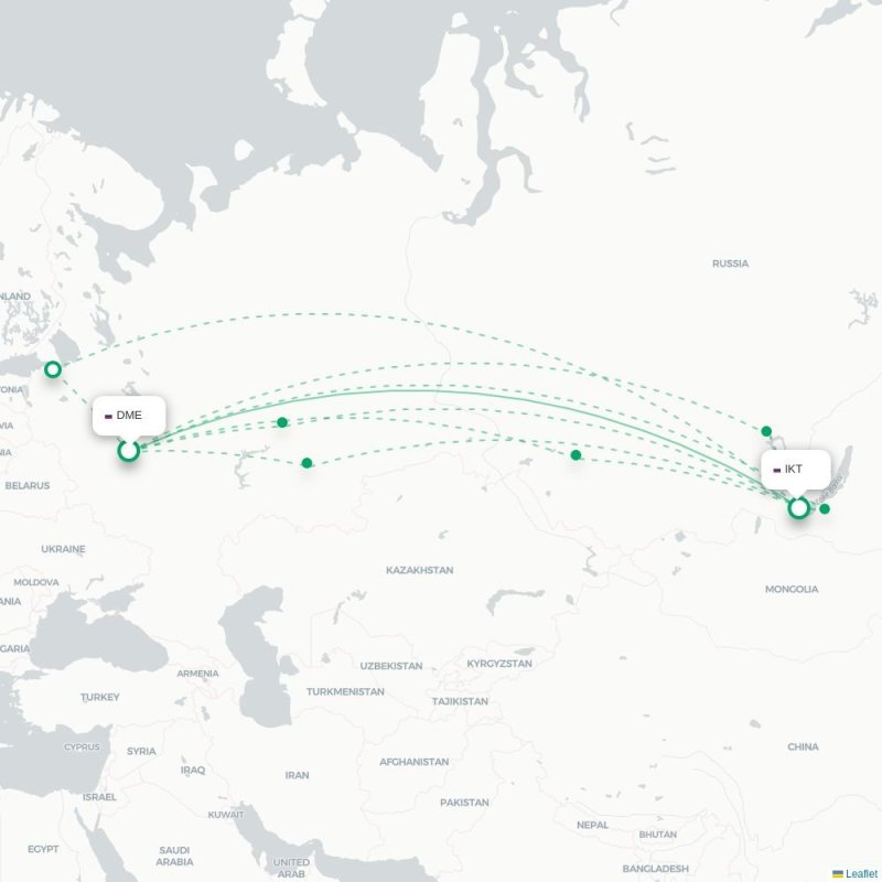 DME - IKT route map