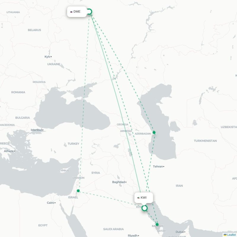 DME - KWI route map