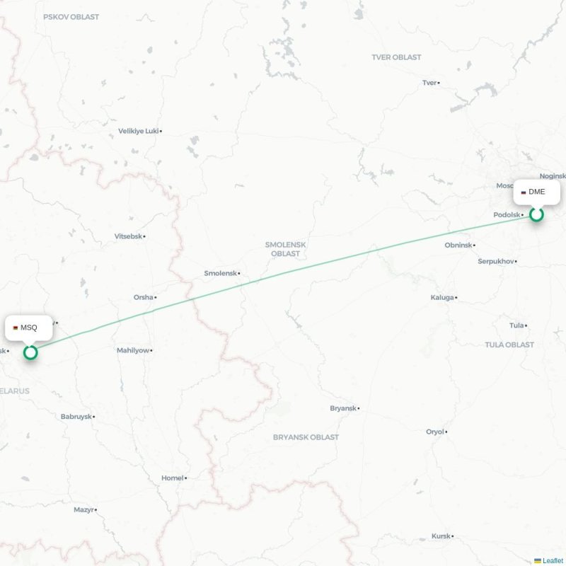 DME - MSQ route map