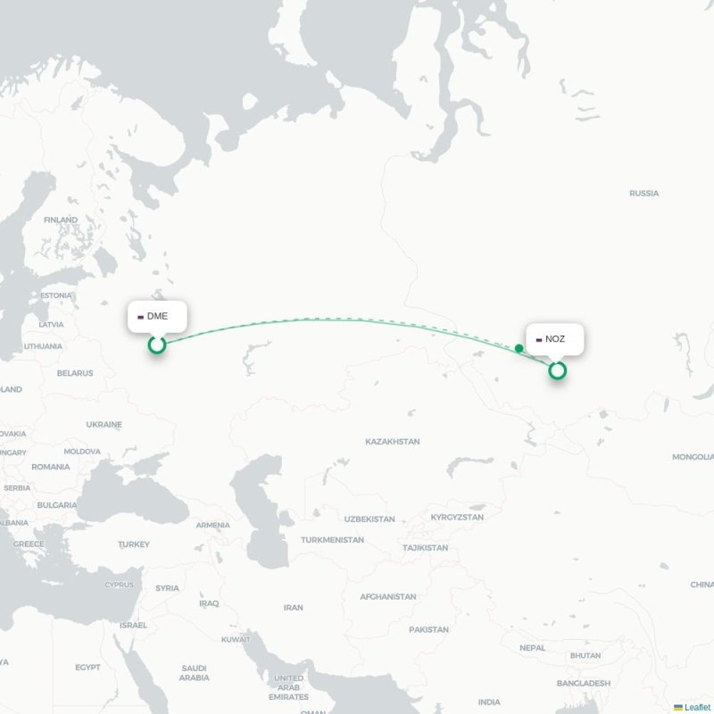 DME - NOZ route map
