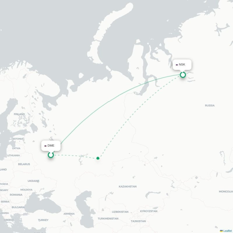 DME - NSK route map