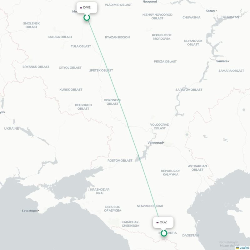 DME - OGZ route map
