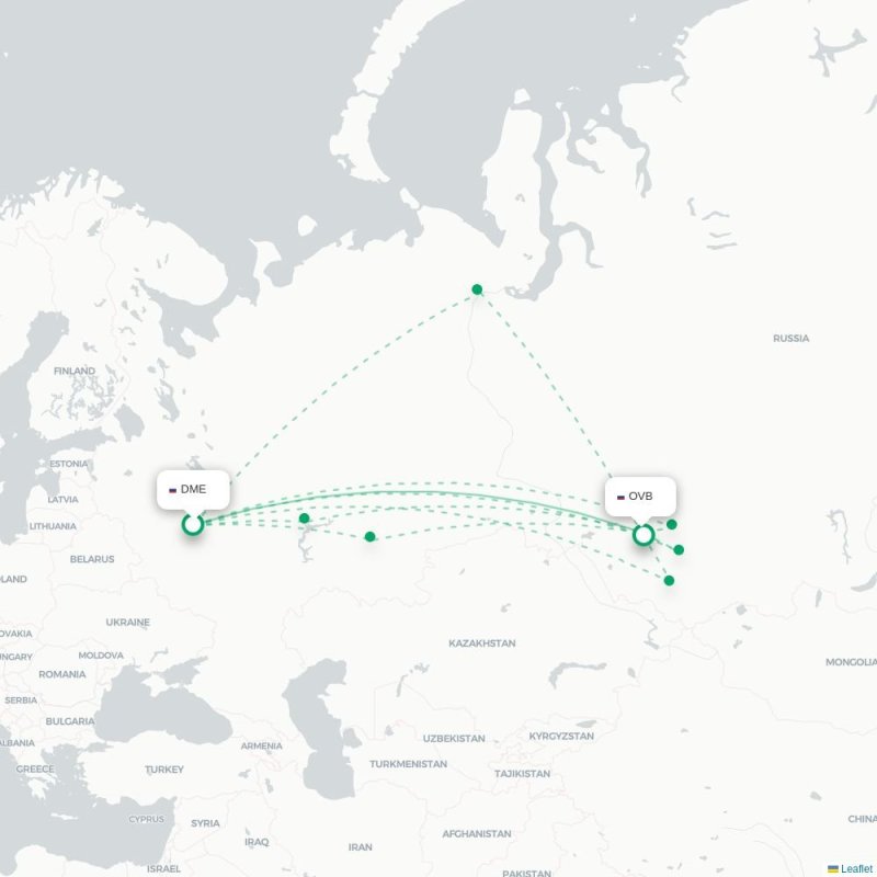 DME - OVB route map