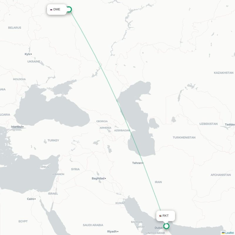 DME - RKT route map