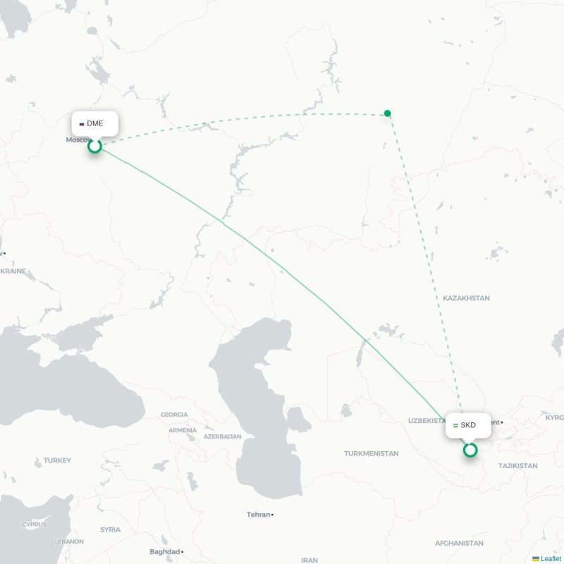 DME - SKD route map