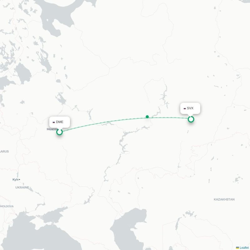 DME - SVX route map