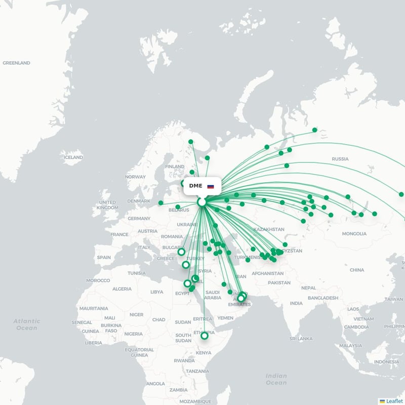 Route map Moskva  DME airport