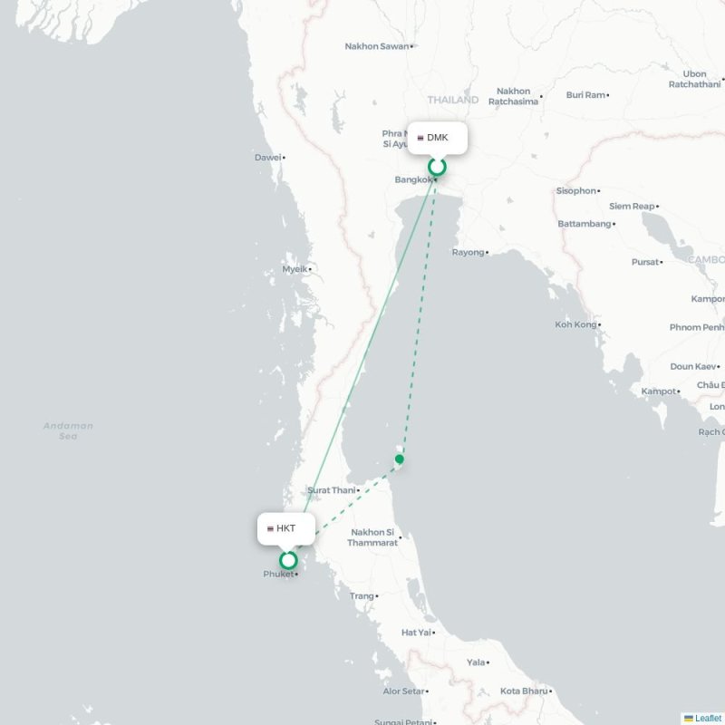 DMK - HKT route map