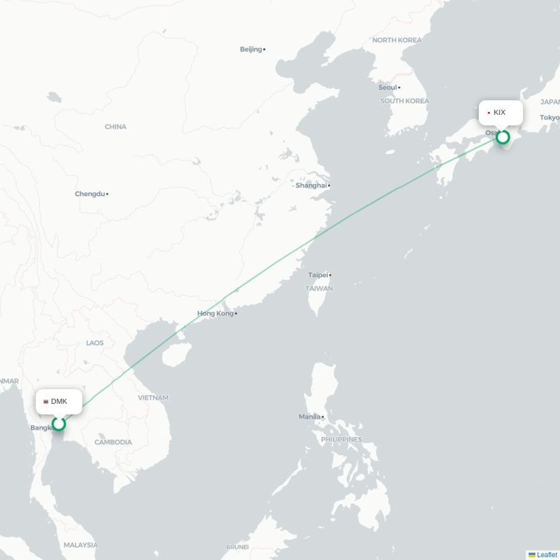 DMK - KIX route map