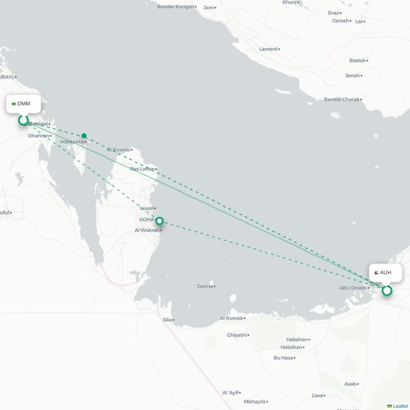 DMM - AUH route map