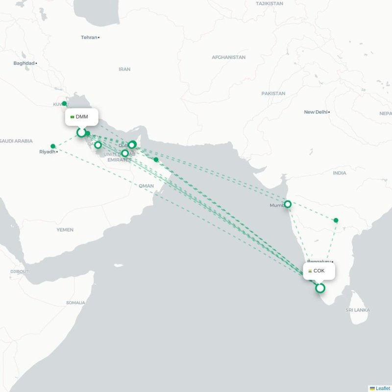 DMM - COK route map