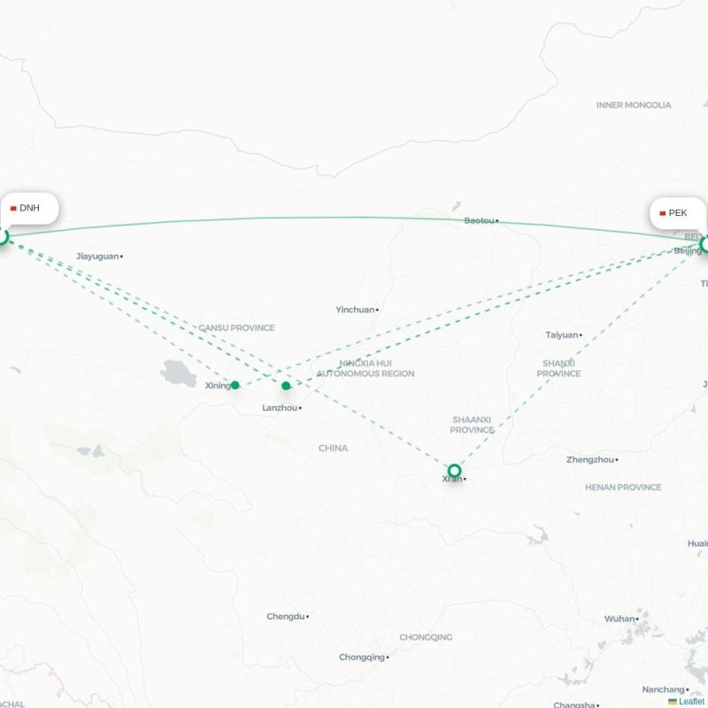 DNH - PEK route map