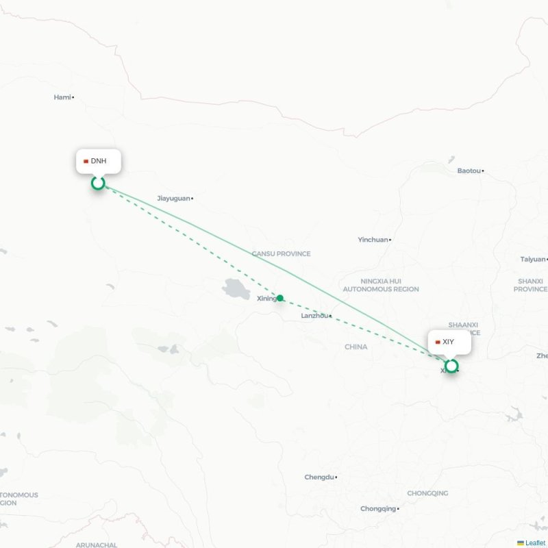 DNH - XIY route map