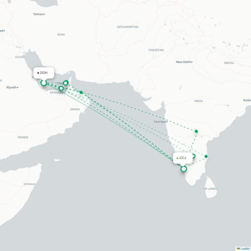 DOH - CCJ route map