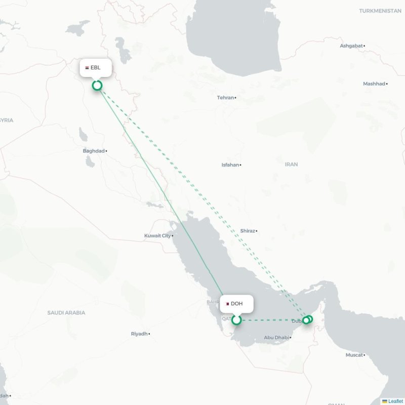 DOH - EBL route map