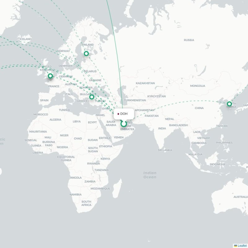 DOH - SEA route map