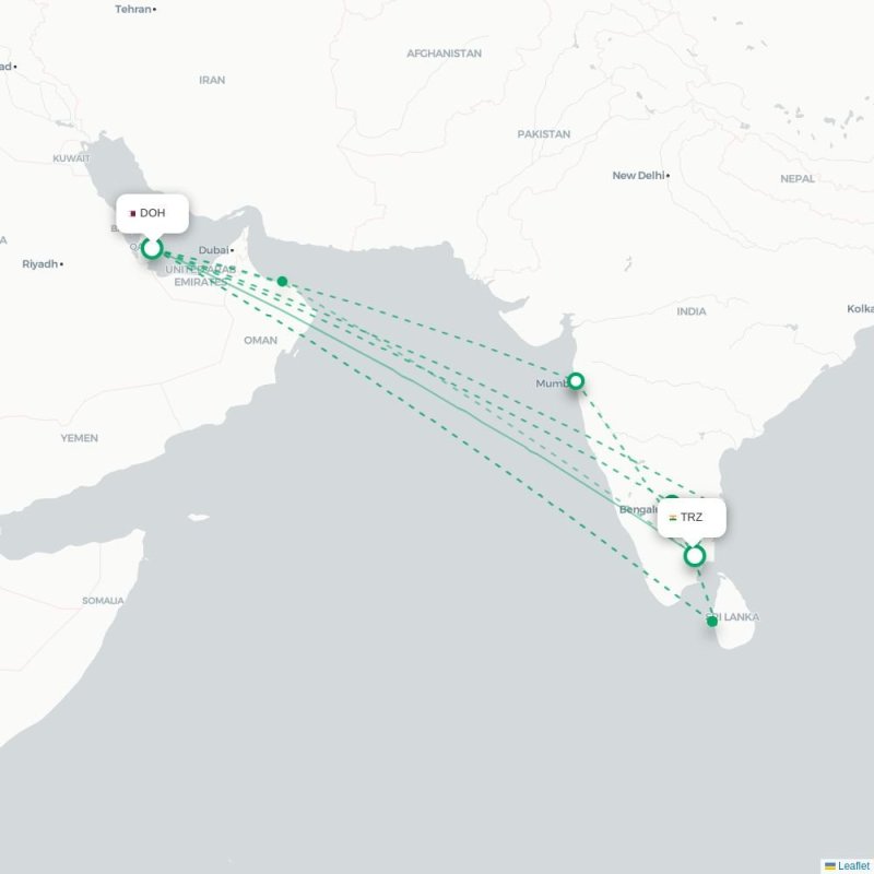 DOH - TRZ route map