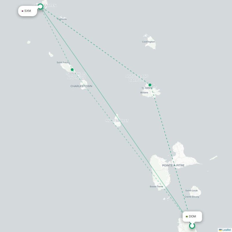DOM - SXM route map
