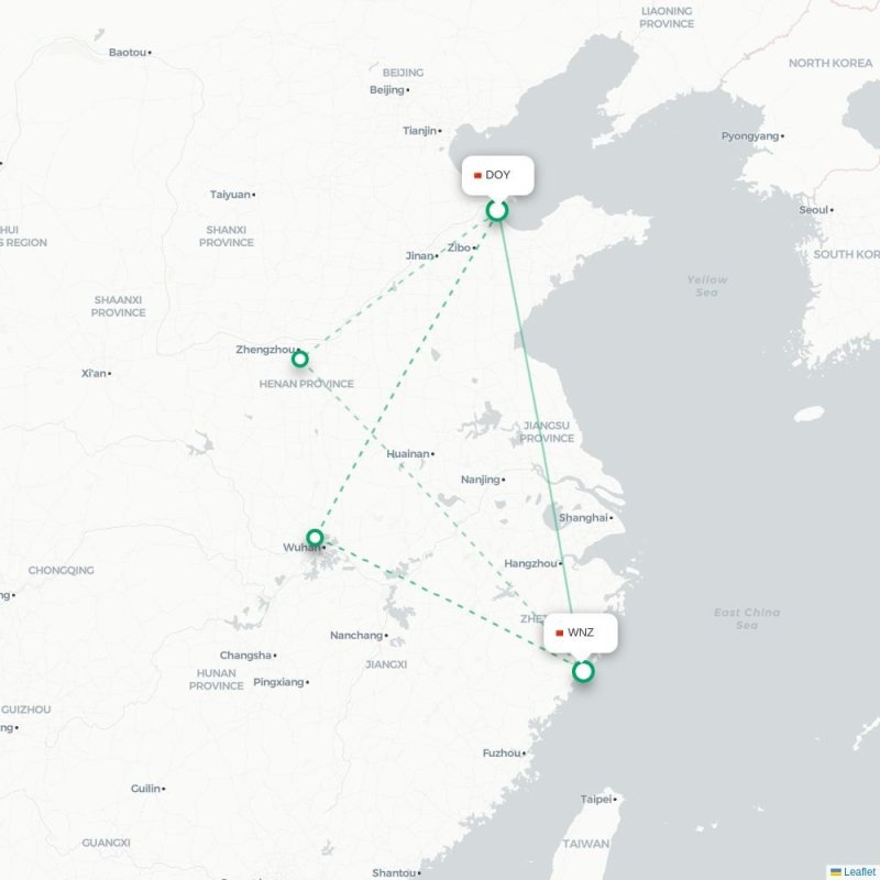 DOY - WNZ route map