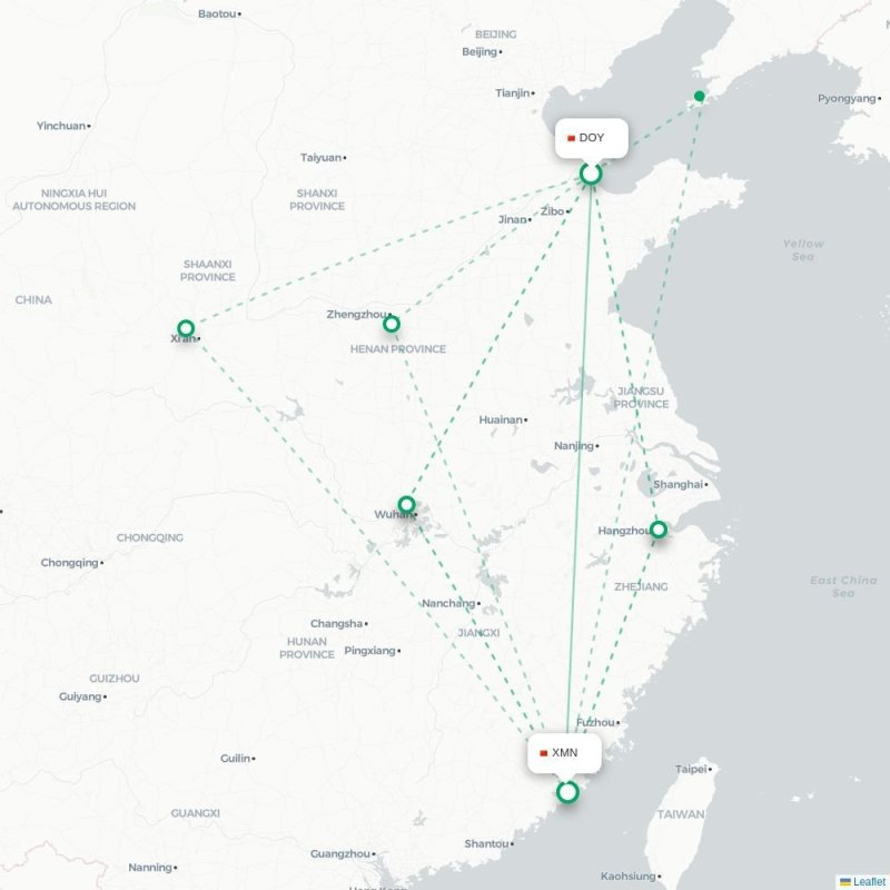 DOY - XMN route map