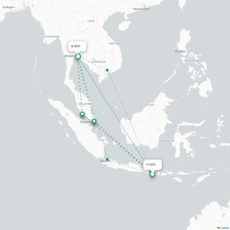 DPS - BKK route map