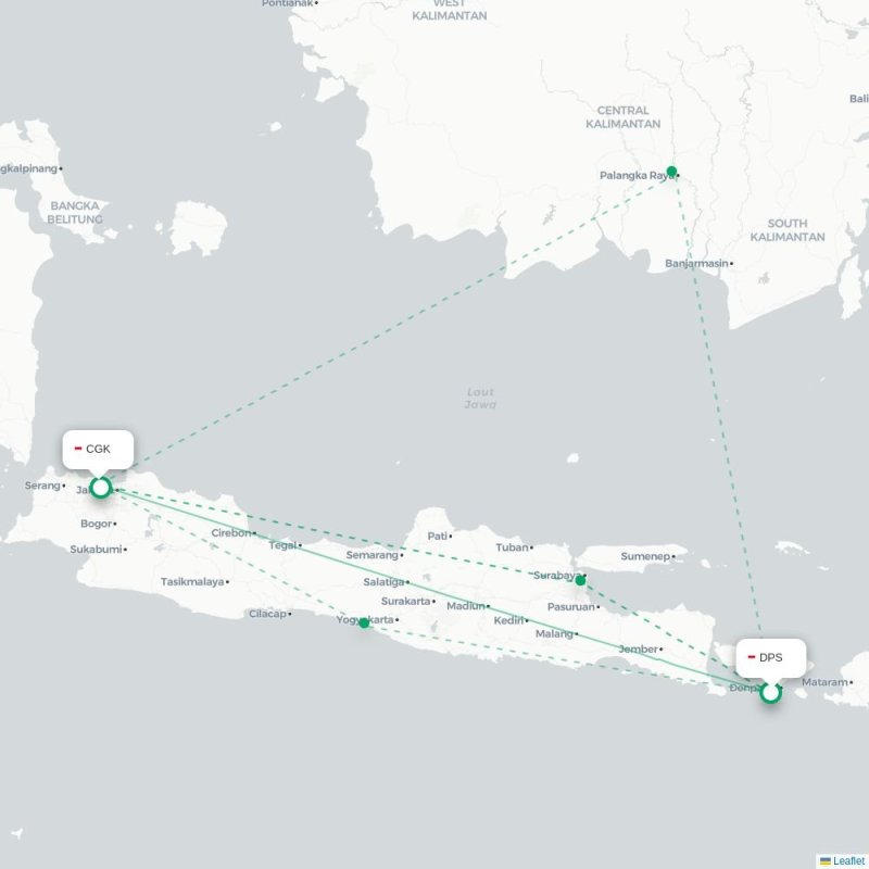 DPS - CGK route map